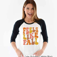 Retro Feels Like Fall Raglan Tee