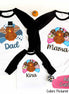 Personalized Pattern Thanksgiving Turkey Family Matching Raglan Tee