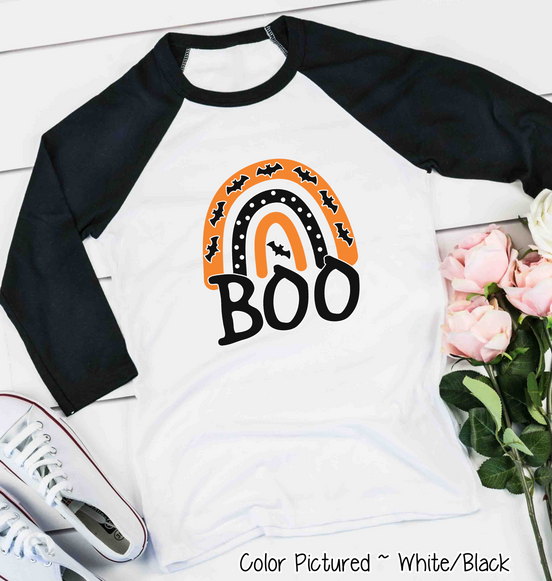 Halloween Rainbow Boo Raglan Shirt