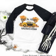 Get In Losers Were Saving Halloweentown Halloween Raglan Tee