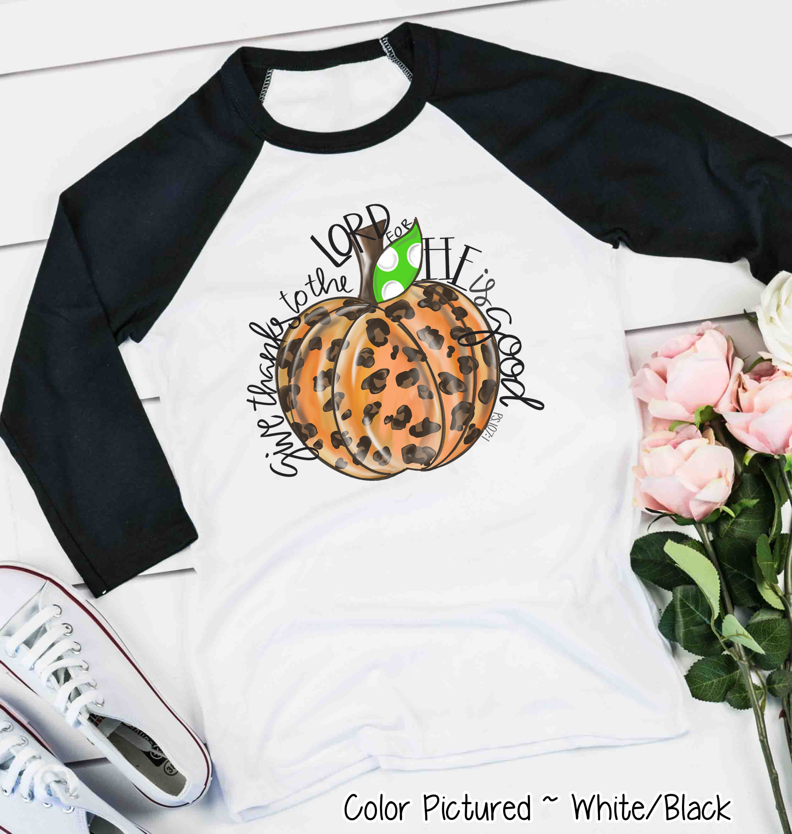 Give Thanks to the Lord Leopard Print Pumpkin Fall Shirt