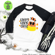Candy Corn Cutie Halloween Raglan Tee