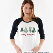 Minimalist Christmas Tree Raglan Tee