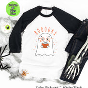 Booooooks Boy Ghost Halloween Raglan Tee