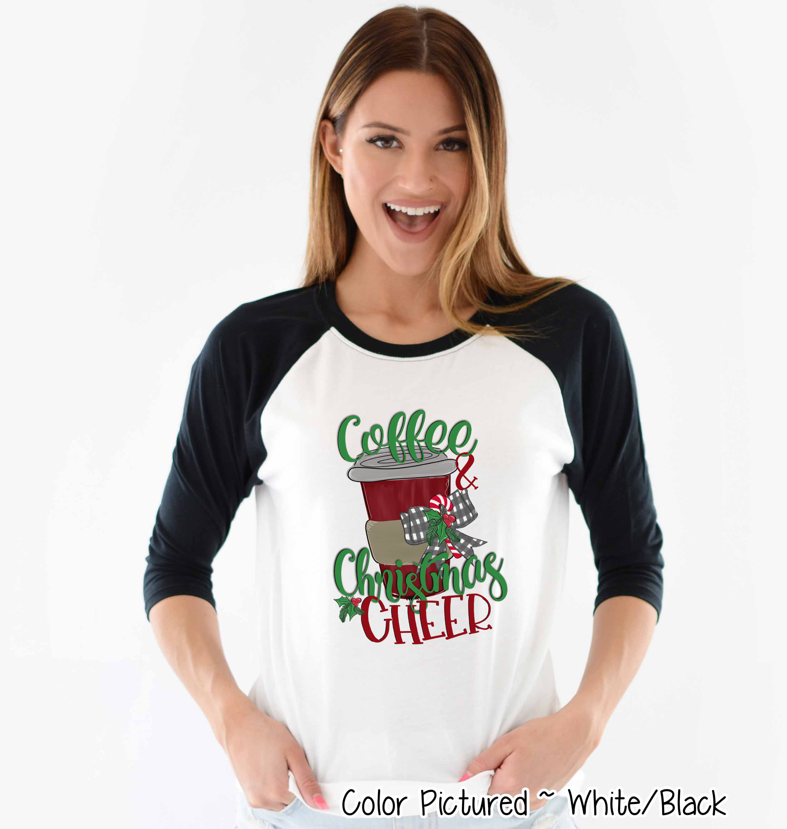 Coffee & Christmas Cheer Raglan Tee