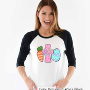 Monogram Carrot Cross & Egg Easter Raglan Tee