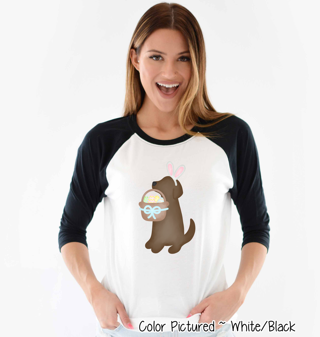 Dog Boy Brown Lab Easter Raglan Tee