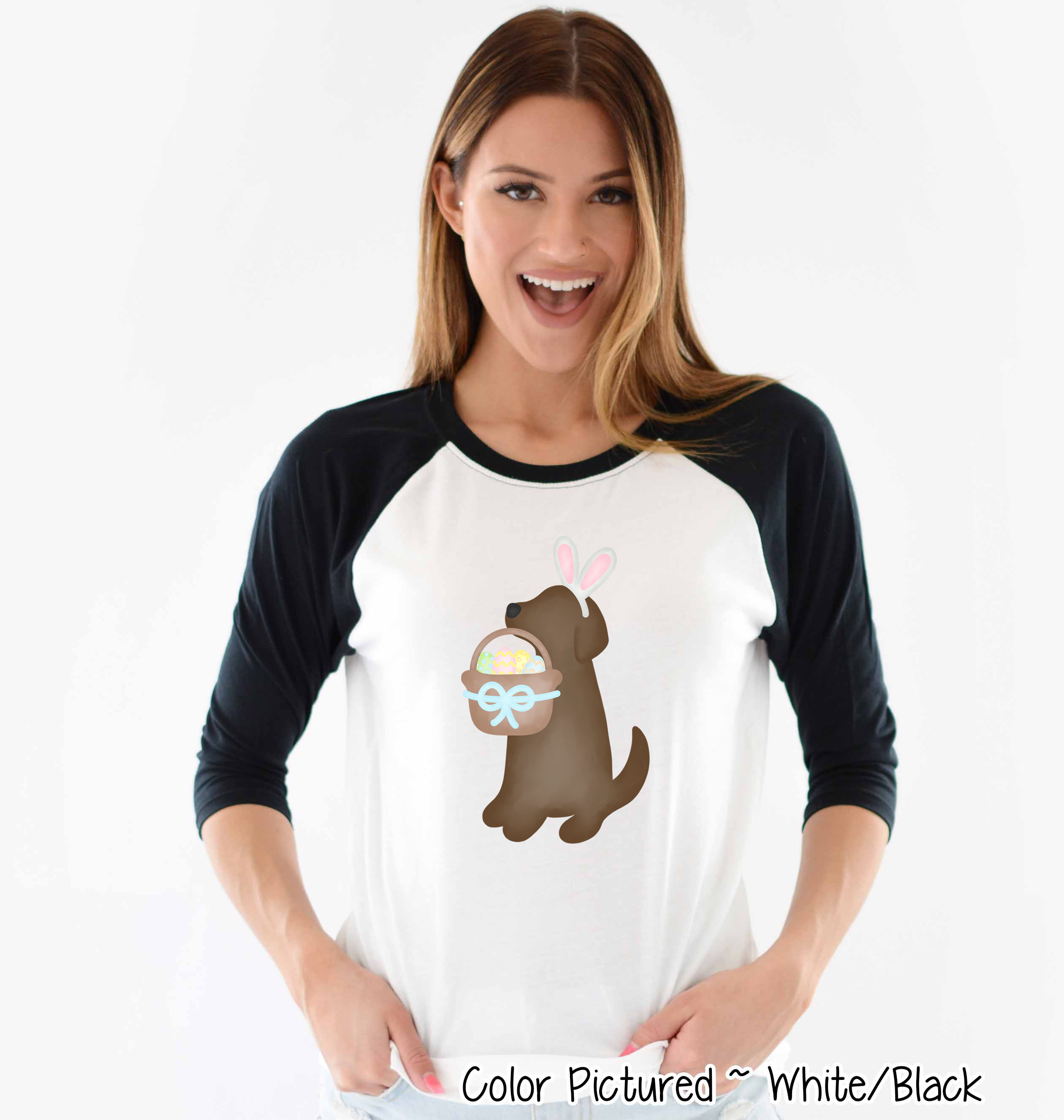 Dog Boy Brown Lab Easter Raglan Tee