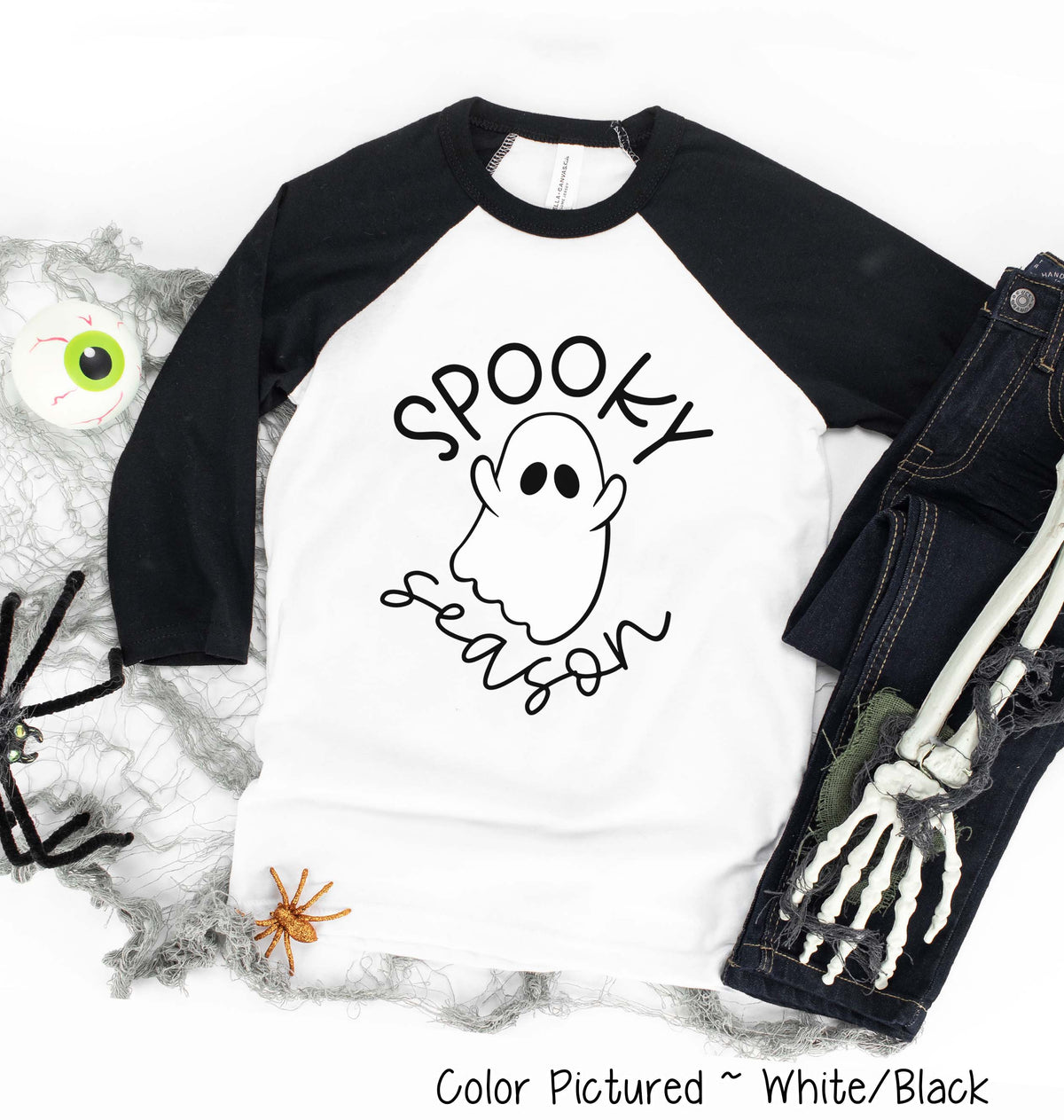Spooky Season Ghost Halloween Raglan Tee
