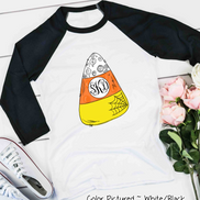 Monogrammed Candy Corn Graphic Ragalan Tee