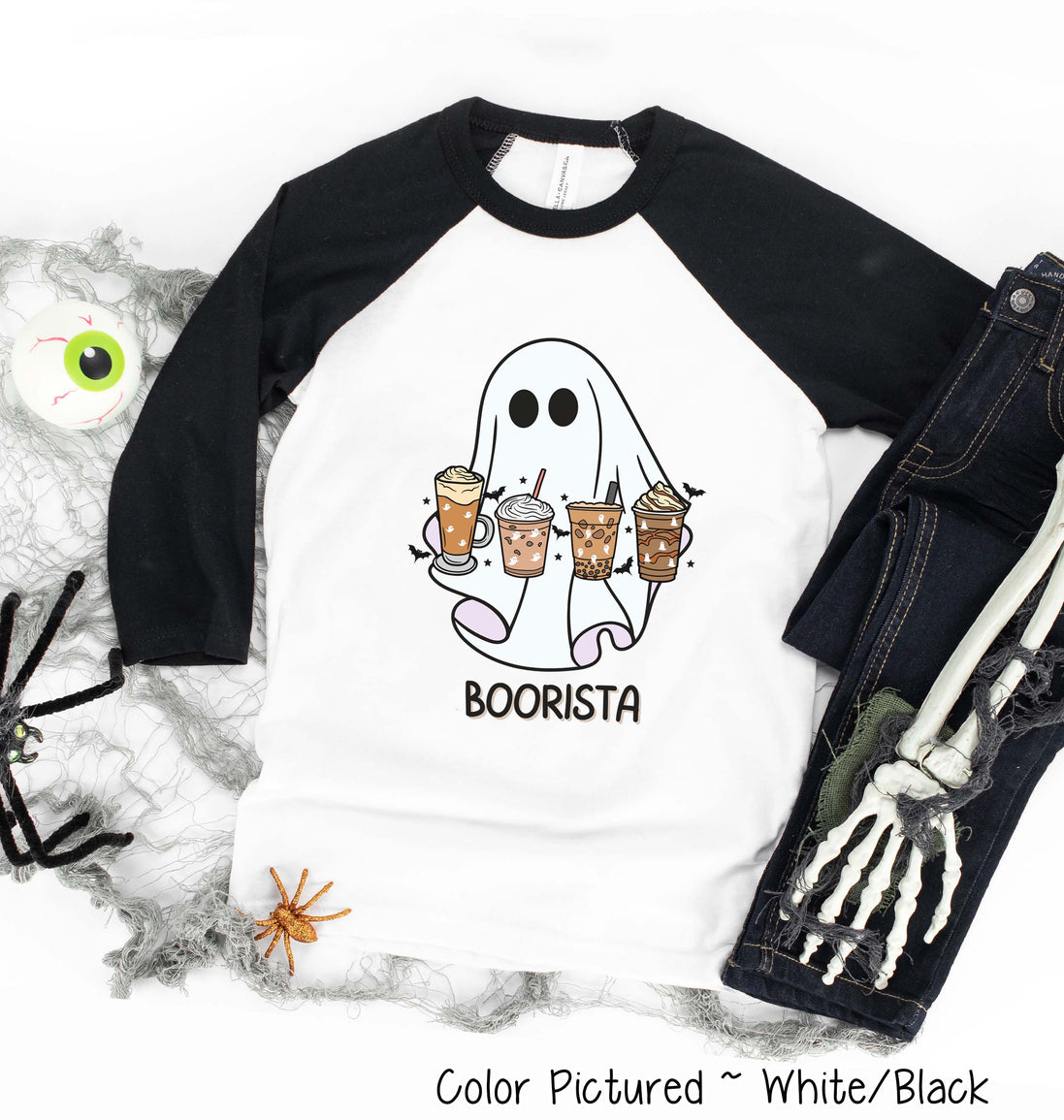 Boorista Coffee Latte Halloween Raglan Tee