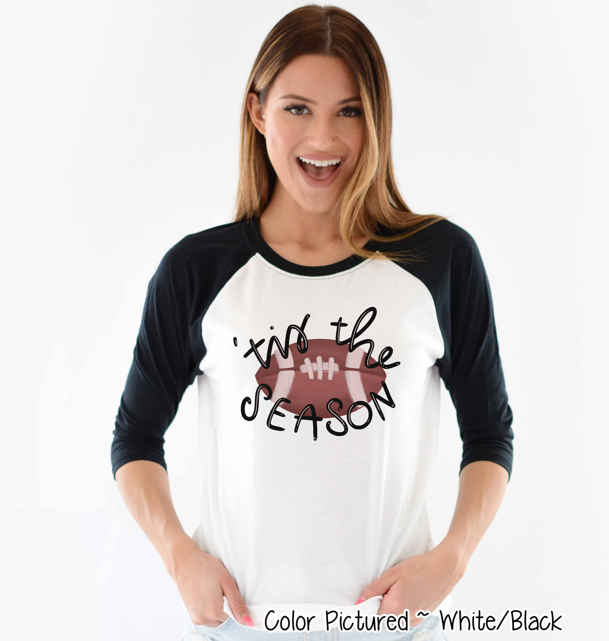 Tis the Season Football Raglan Tee