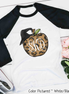 Monogramed Leopard Apple Halloween Teacher Raglan Tee