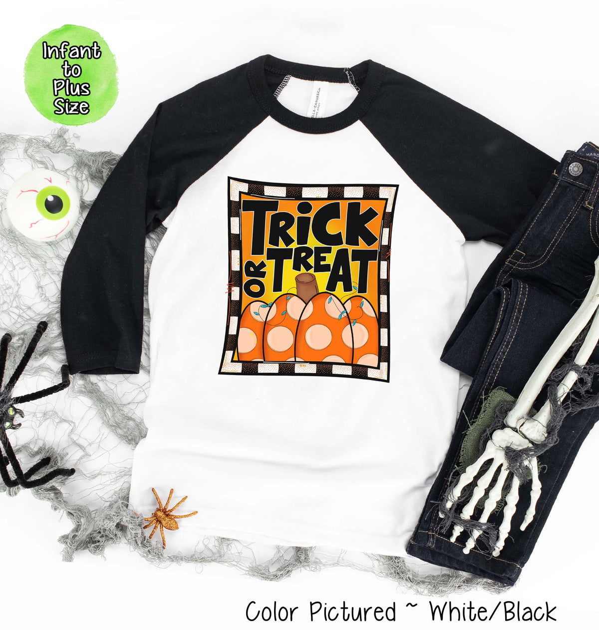 Trick or Treat Halloween Raglan Tee