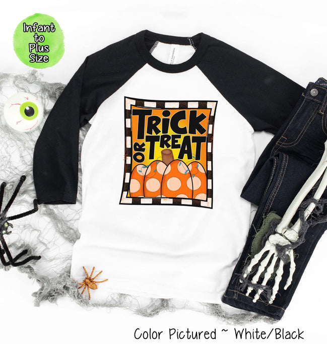Trick or Treat Halloween Raglan Tee