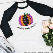 Halloween Fancy Pumpkin Happy Halloween Raglan Shirt