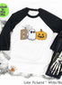 Boo Ghost Pumpkin Halloween Raglan Tee