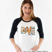 Love Like Jesus Fall Monogram Raglan Tee