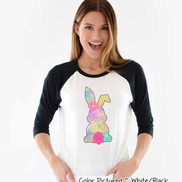 Monogram Pastel Easter Bunny Raglan Tee