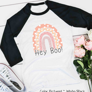 Halloween Rainbow Hey Boo! Raglan Shirt