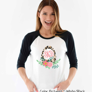 Monogram Leopard Easter Egg Raglan Tee