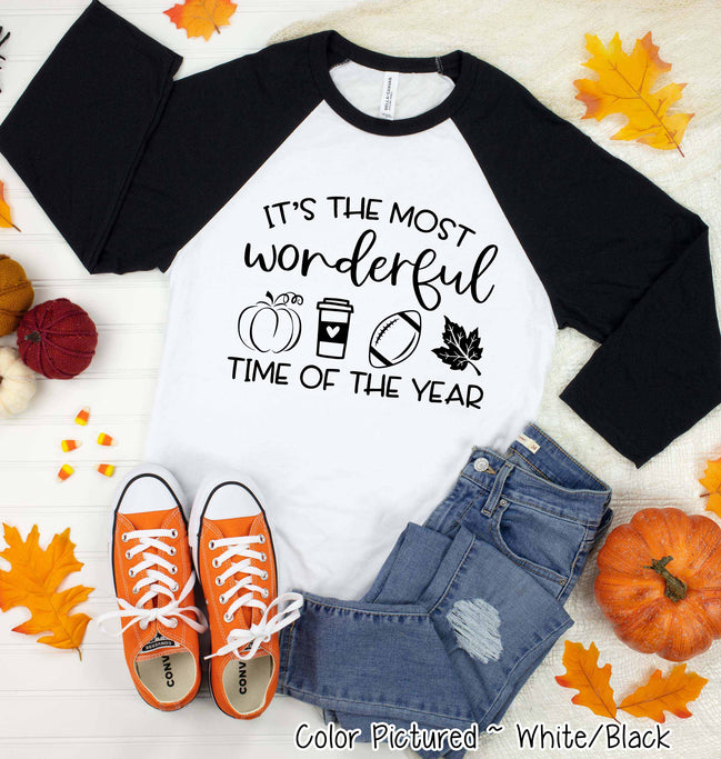 Most Wonderful Time of the Year Fall Raglan Tee