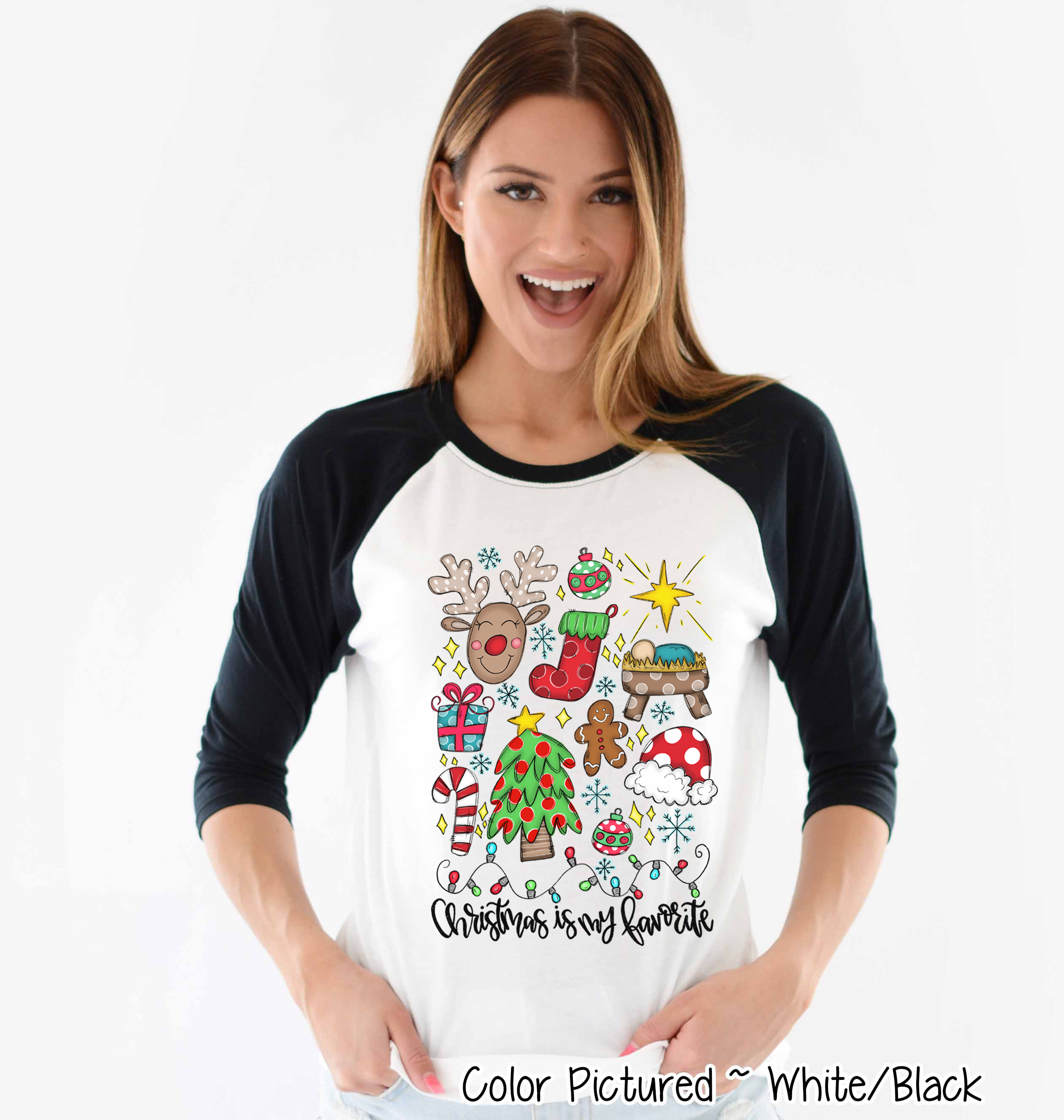 Christmas is My Favorite Christmas Icon Raglan Tee