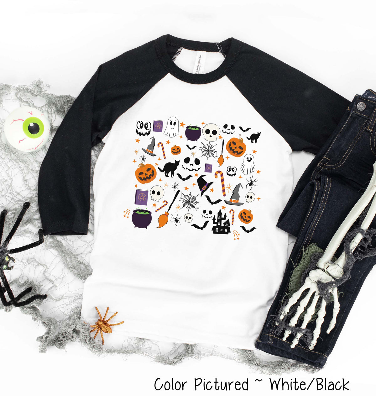 Cute Icon Square Halloween Raglan Tee