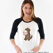 Dog Girl Brown Lab Easter Raglan Tee