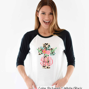 Monogram Floral Leopard Cross Raglan Tee