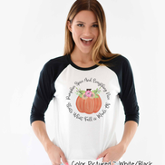 Pumpkin Spice & Everything Nice Floral Pumpkin Raglan Tee