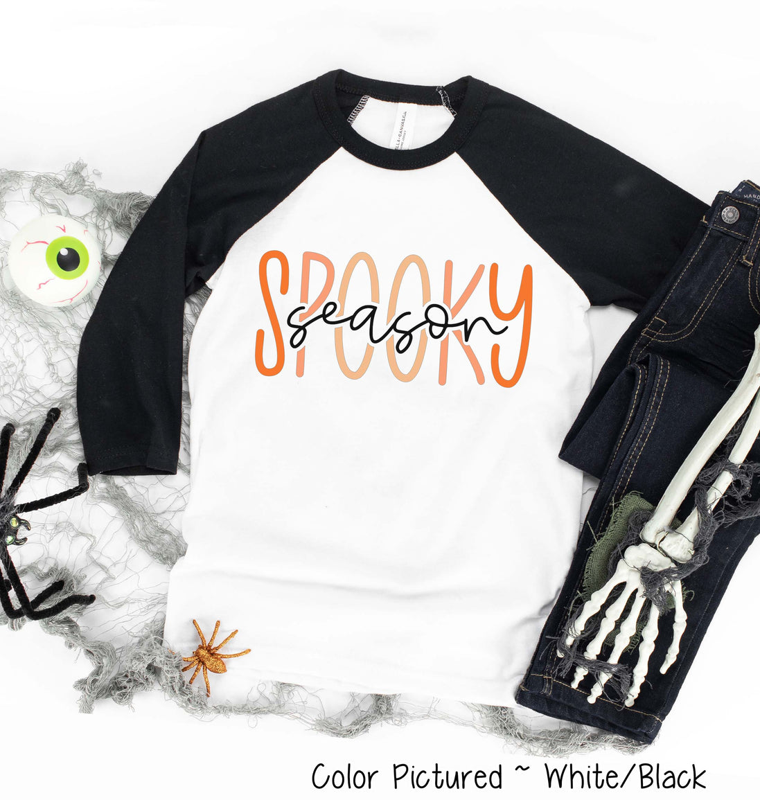 Spooky Season Lettering Halloween Raglan Tee