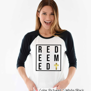 Redeemed with Gold Cross Easter Raglan Tee