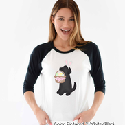 Dog Girl Black Lab Easter Raglan Tee