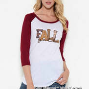 Plaid Fall Y'all Raglan Tee