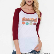 Retro Fall Thankful Raglan Tee