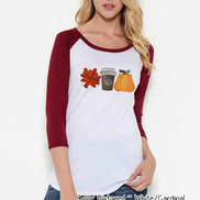 Leaf's, Latte's, & Pumpkin's Monogram Raglan Tee