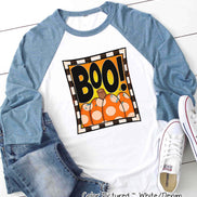 Boo Pumpkin Cute Halloween Raglan Tee