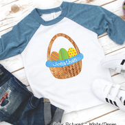 Personalized Boy Easter Basket Shirt with Custom Name Easter Day Tee