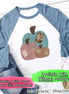 Patchwork Fall Pumpkin Trio Monogram Raglan Tee