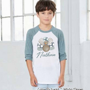 Personalized Boy Turkey Raglan Tee