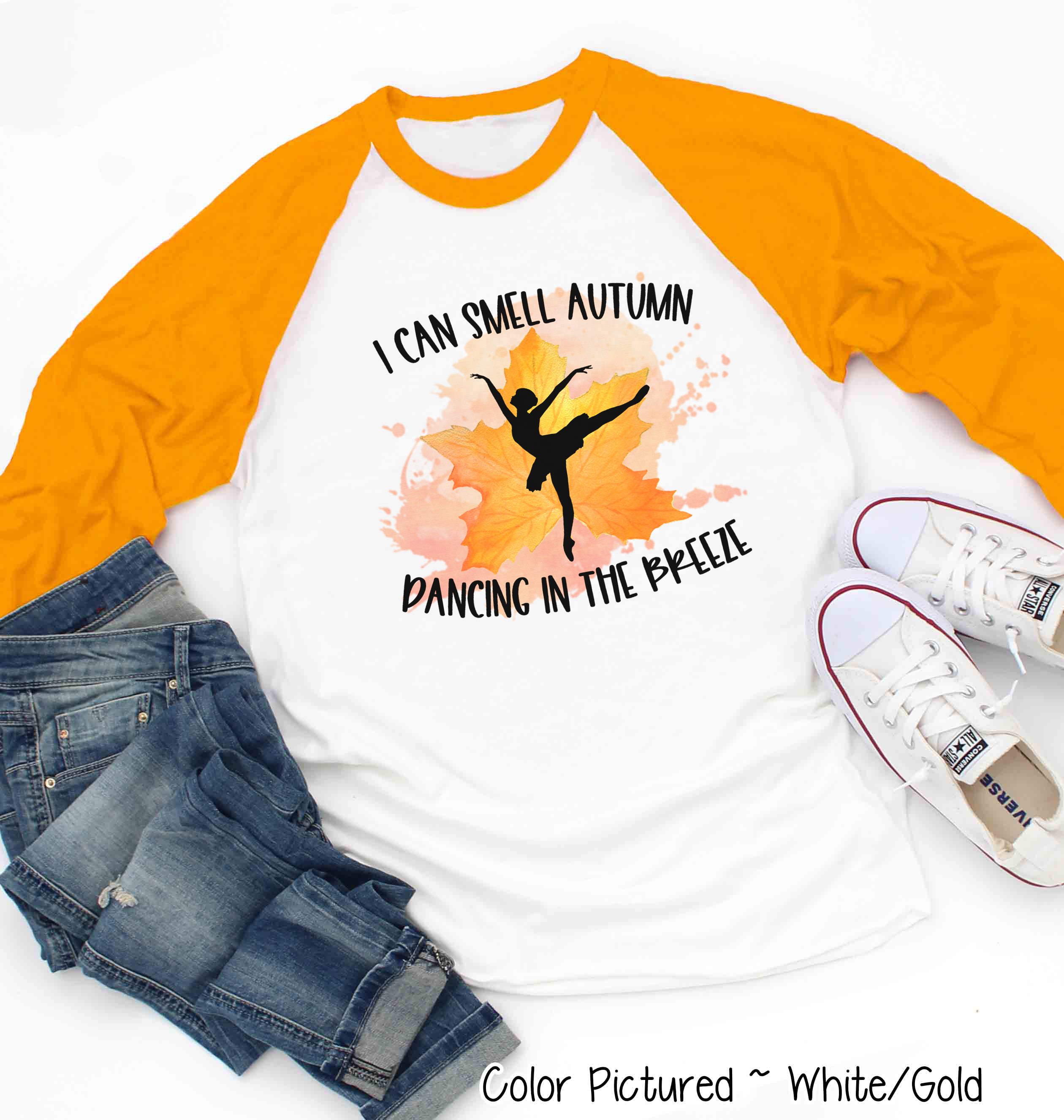 I Can Smell Autumn Dancing in the Breeze Raglan Tee