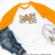 Love Like Jesus Fall Monogram Raglan Tee
