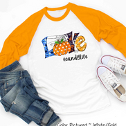Love #YourLife Halloween Personalized Raglan T-Shirt ~ Customize text
