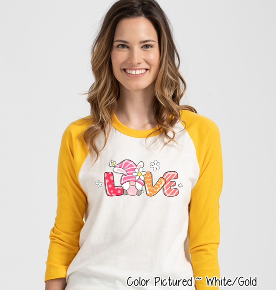Gnome LOVE Easter Raglan Tee