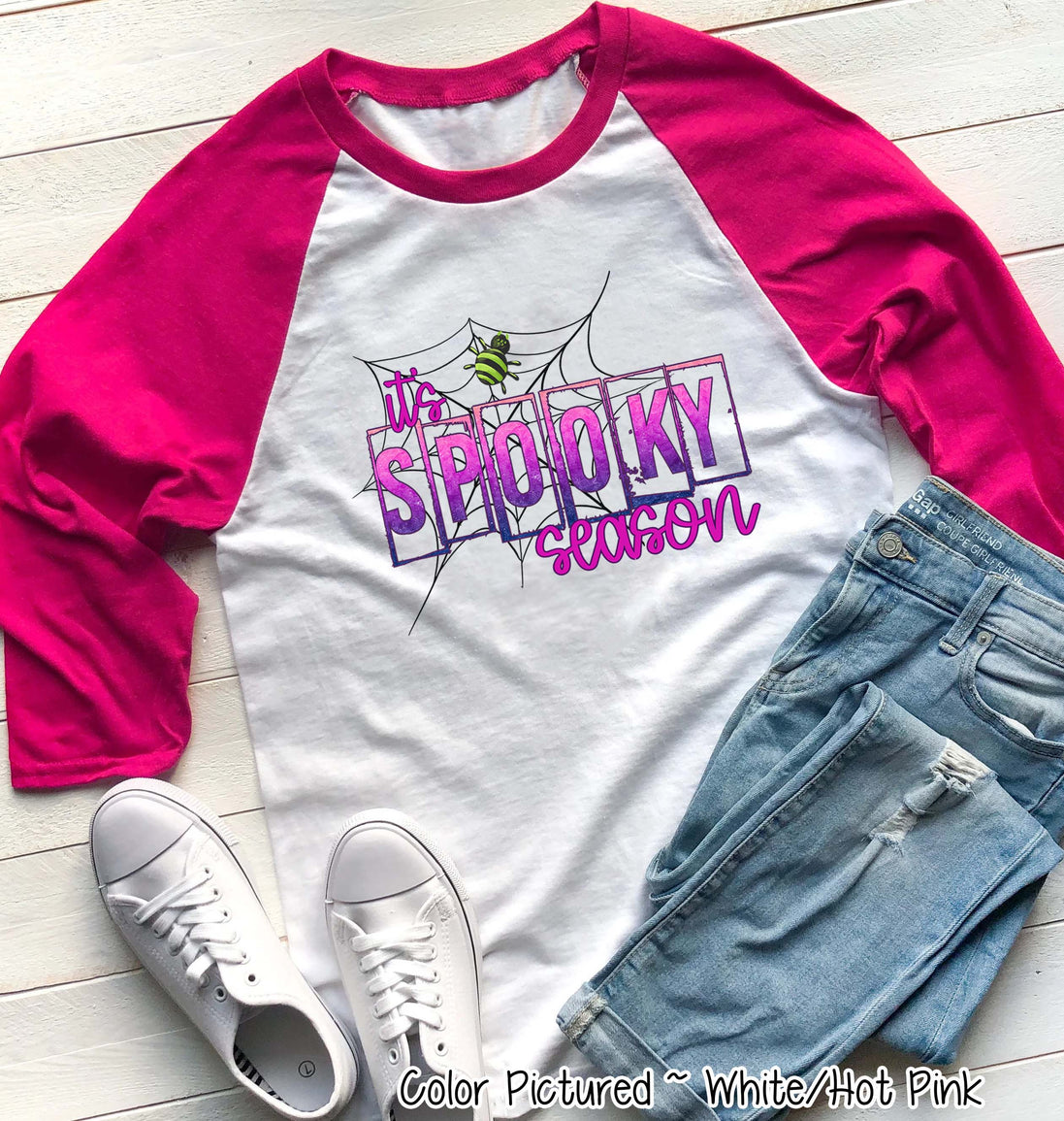 Spooky Season Spider Halloween Raglan Tee