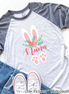 Floral Bunny Ears & Feet with Nana Easter Raglan Tee