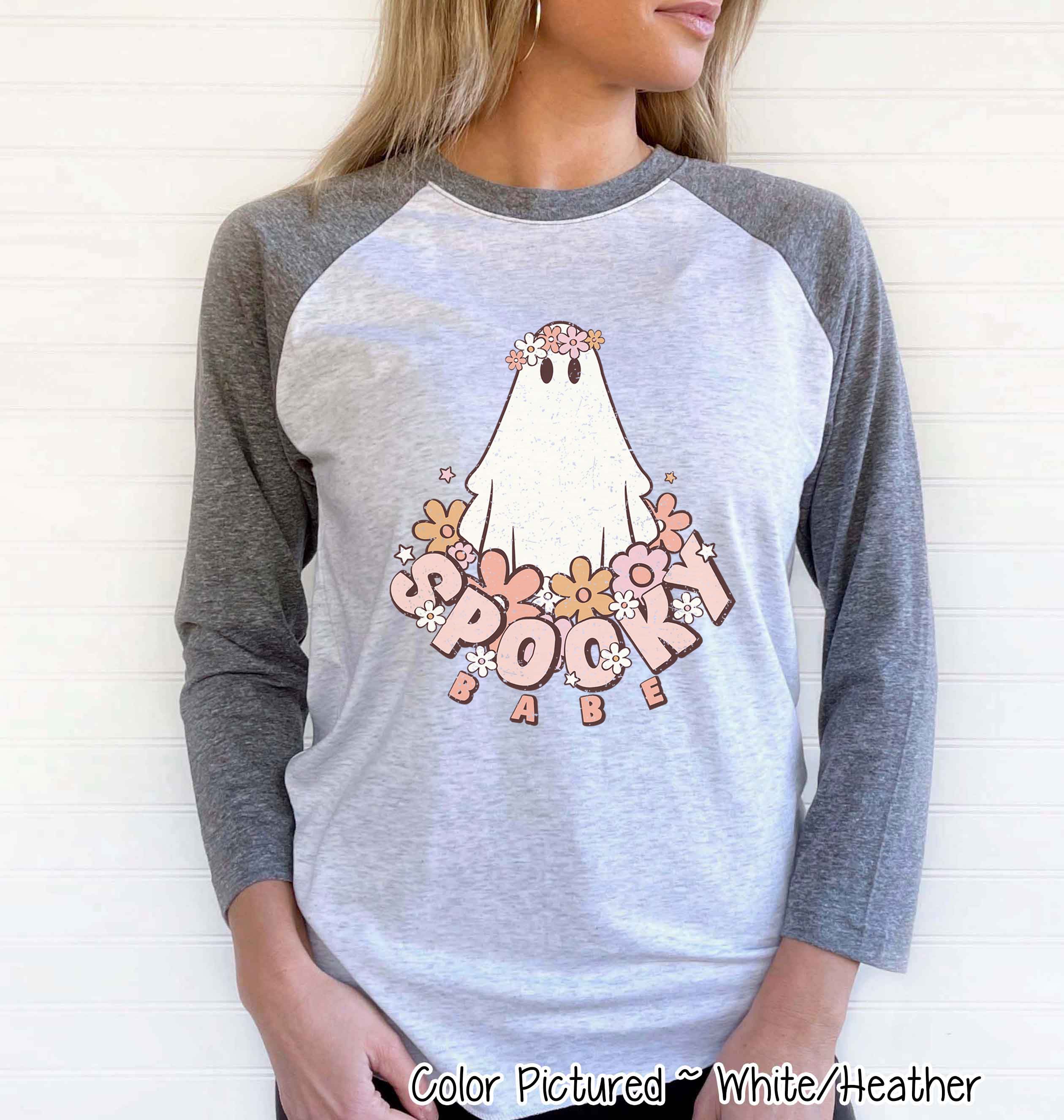 Retro Spooky Babe Halloween Raglan Tee