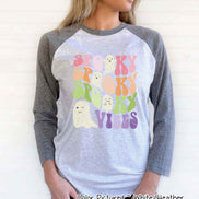Retro Spooky Vibes Halloween Raglan Tee