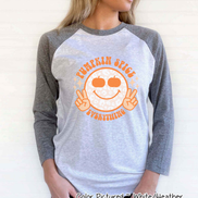 Retro Pumpkin Spice Smile Fall Raglan Tee